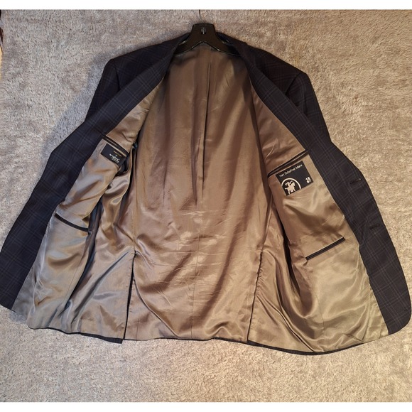 Hart Schaffner Marx Mens Blue Plaid Blazer Sport Coat Chest 44 in Union Made USA - Picture 3 of 13